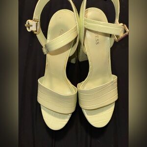 GUESS Women's Light Green Strappy Heels